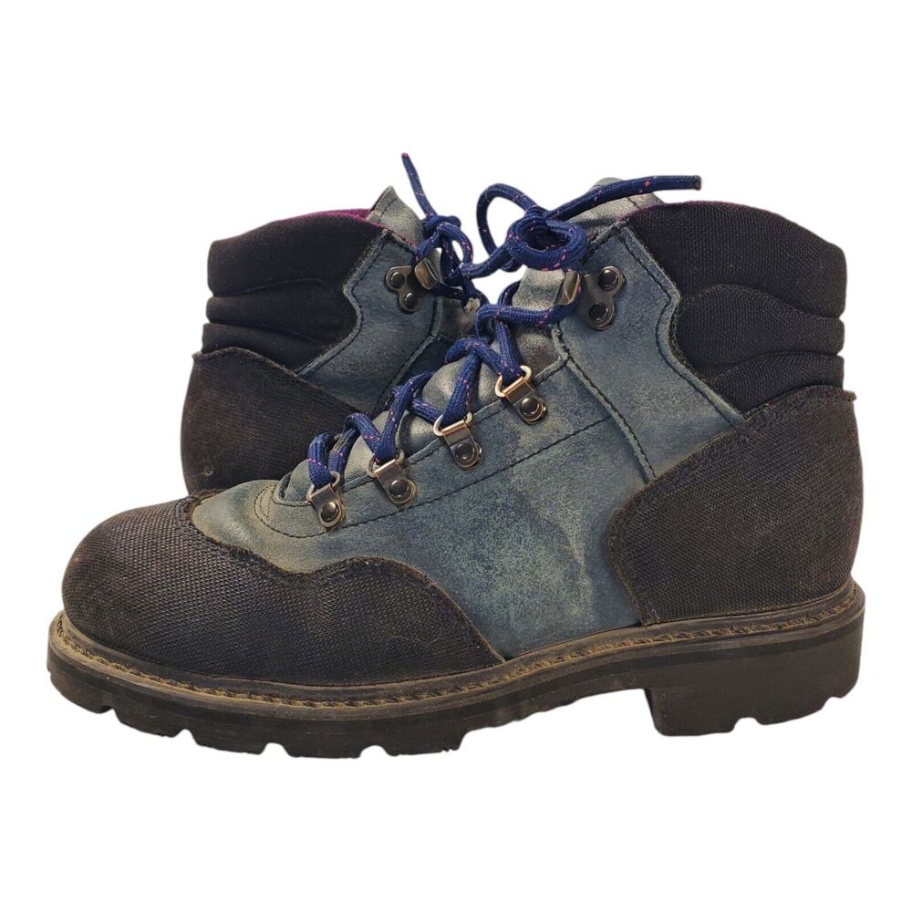 RED WING SHOES Boots Mens Size 6 Blue Black Canvas Combat ANSI Z41 PT91 Workwear